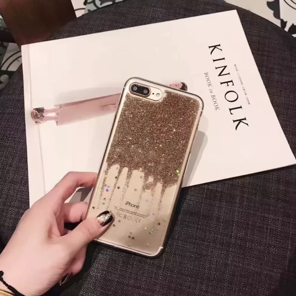 ⭐️ NEW! iPhone X Stars & Glitter Clear Case GOLD - Picture 2 of 4